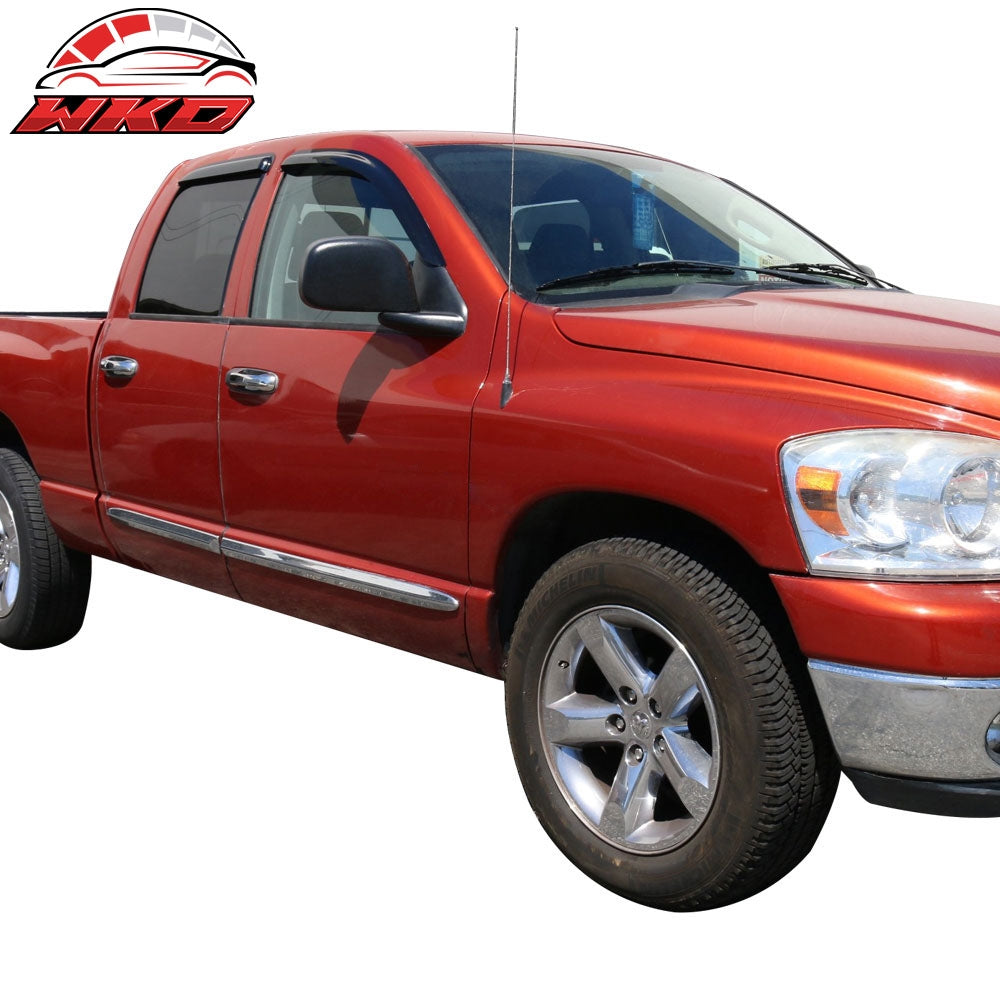 Fits 02-09 Dodge Ram 1500 2500 3500 Quad/Crew Cab Acrylic Window Visors 4PCS