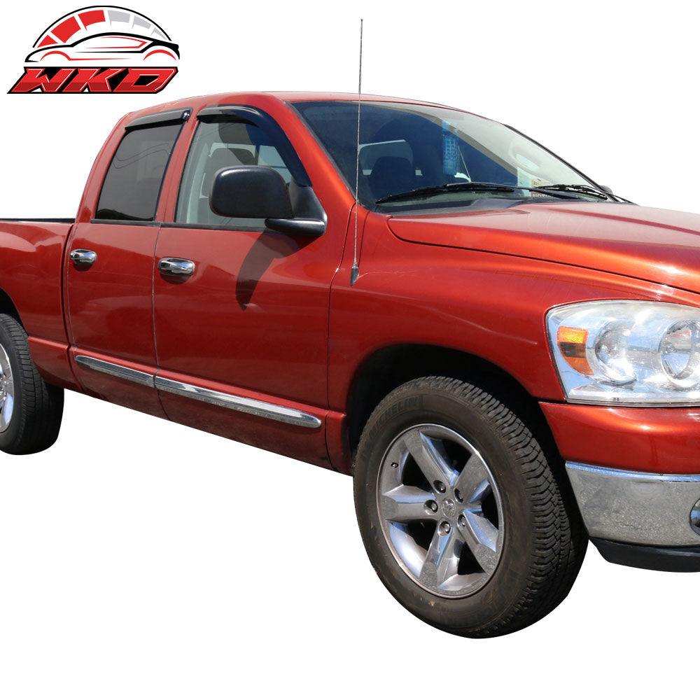 Fits 02-09 Dodge Ram 1500 2500 3500 Quad/Crew Cab Acrylic Window Visors 4PCS