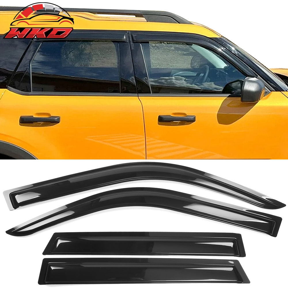 Fits 21-25 Ford Bronco Sport Acrylic Slim Window Visors Sun Rain Guards 4PCS Set