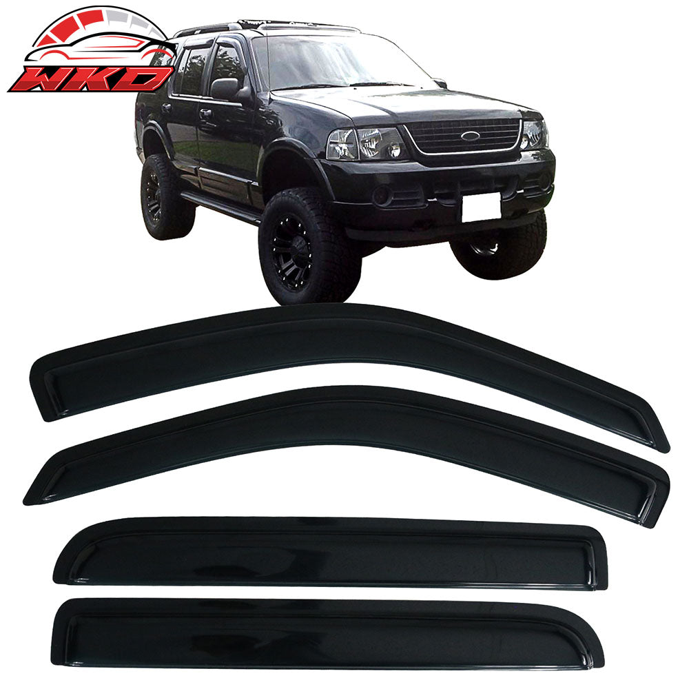 Fits 02-10 Ford Explorer 03-05 Lincoln Aviator Acrylic Window Visors 4Pc Set