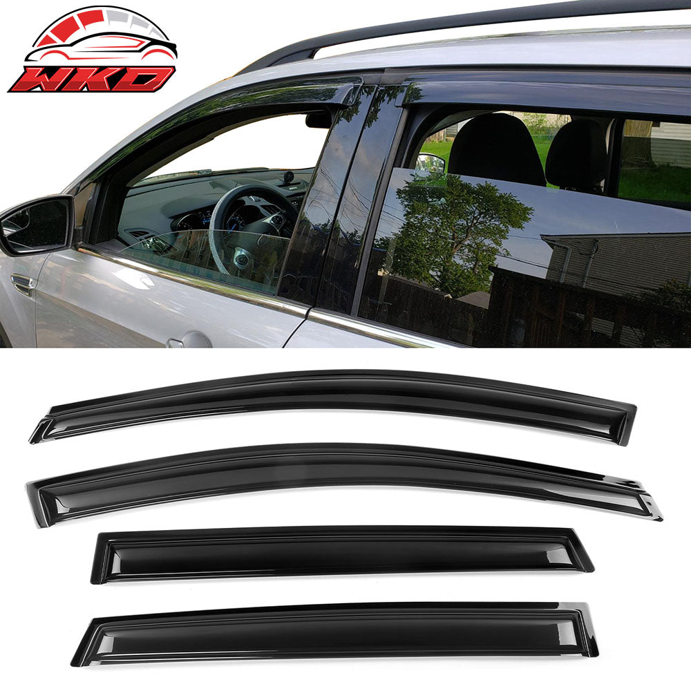 Fits 13-19 Ford Escape Acrylic 4PCS Window Visors Vent Rain Sun Guard Tape-On
