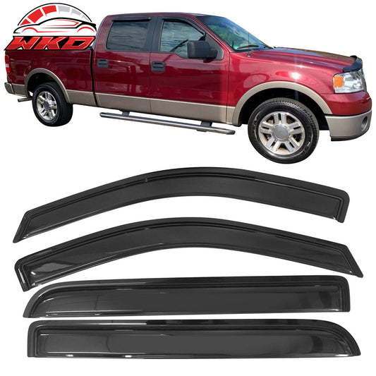 Wholesale 2004-2008 Ford F150 Crew Cab Slim Smoke Tinted Visor Window Acrylic - Bulk Orders & Dealer Pricing Available
