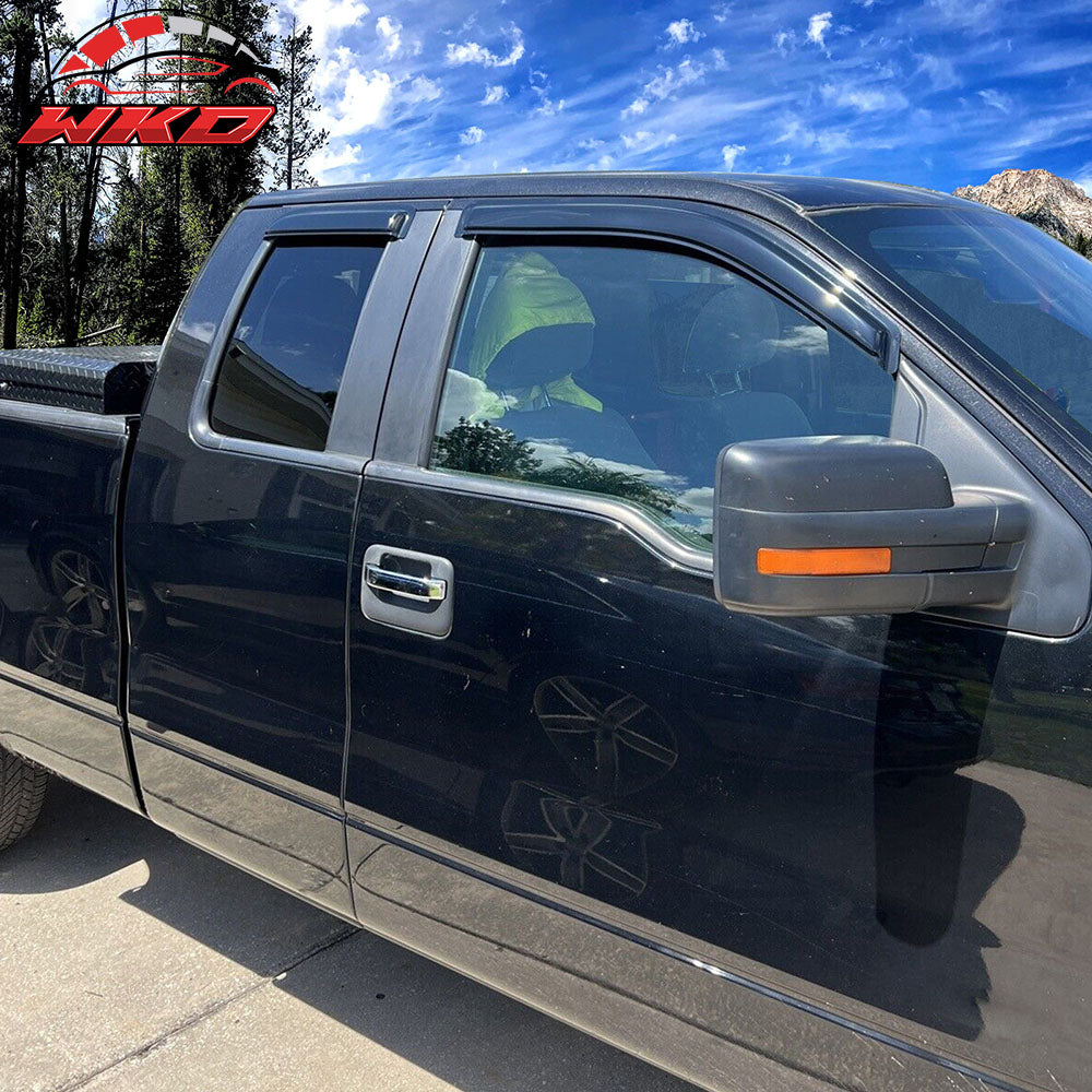 Fits 04-14 Ford F150 Extended Cab Window Visor Vent Rain Guard Shade Deflector