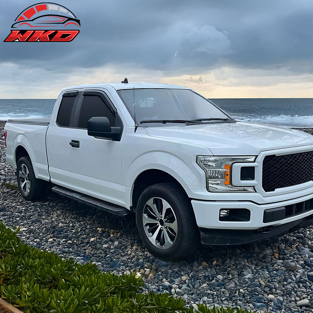 Fits 15-25 Ford F150 17-25 F250-F450 Extended Super Cab Window Visor Acrylic 4PC