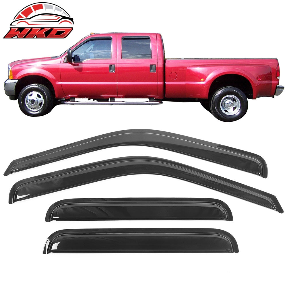 Wholesale 1999-2016 Ford F250-F550 Super Duty Crew Cab Tape On Window Visors 每 Bulk Orders & Dealer Pricing Available