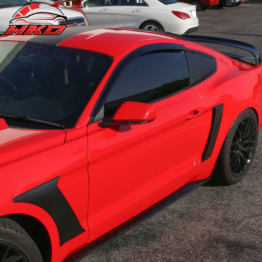 Fits 15-23 Ford Mustang Coupe Only Acrylic Window Visors Rain Guard Vent 2Pc Set