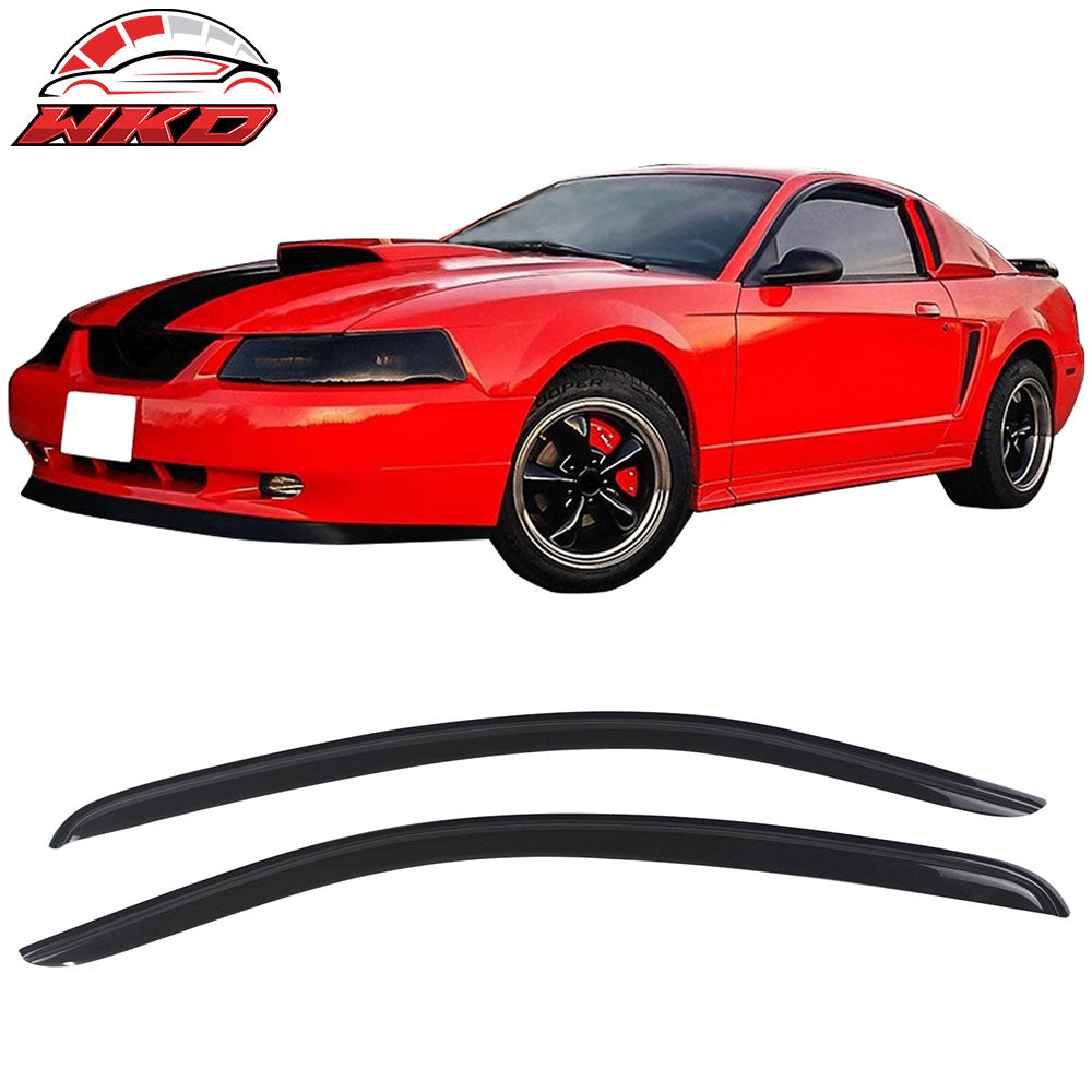 Fits 94-04 Ford Mustang Acrylic Window Visors Rain Guard Wind Deflector 2Pc Set