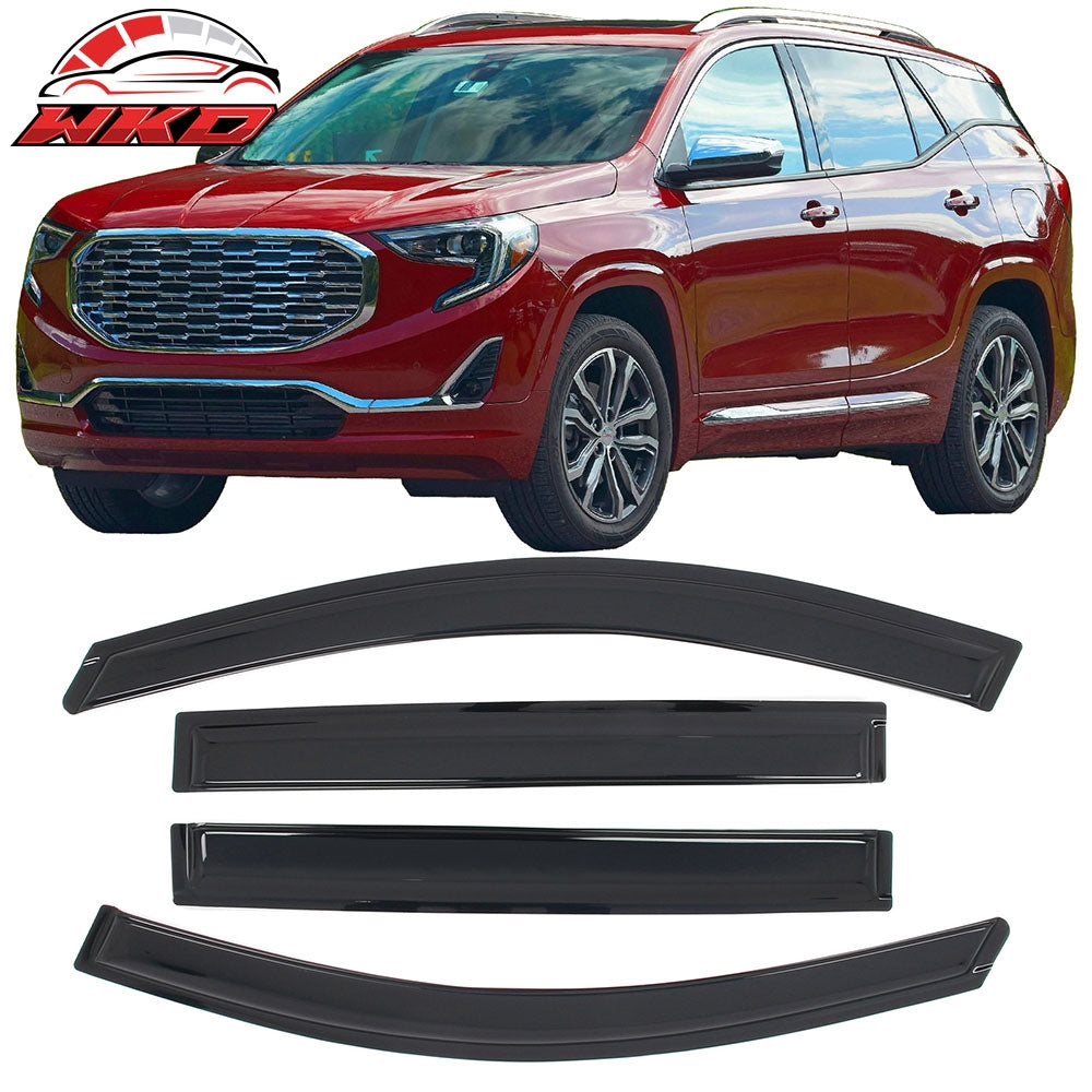 Fits 18-24 GMC Terrain Tape on Window Visors Vent Rain Sun Wind Guards Deflector