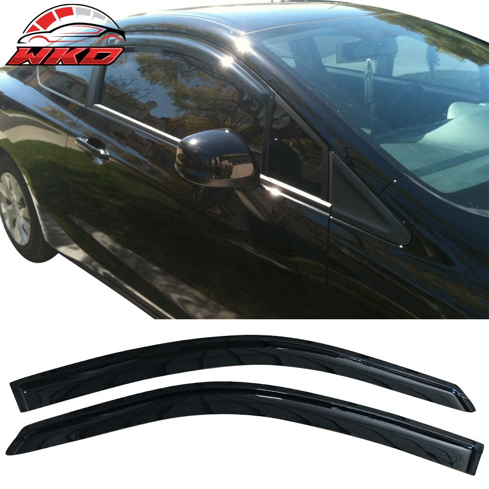 Fits 08-12 Honda Accord Coupe Window Visor Acrylic Sun Guard Rain Defelector 2PC