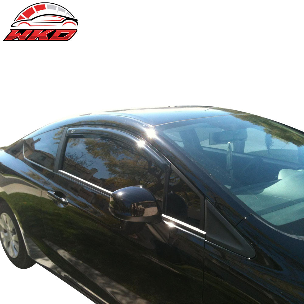 Fits 08-12 Honda Accord Coupe Window Visor Acrylic Sun Guard Rain Defelector 2PC