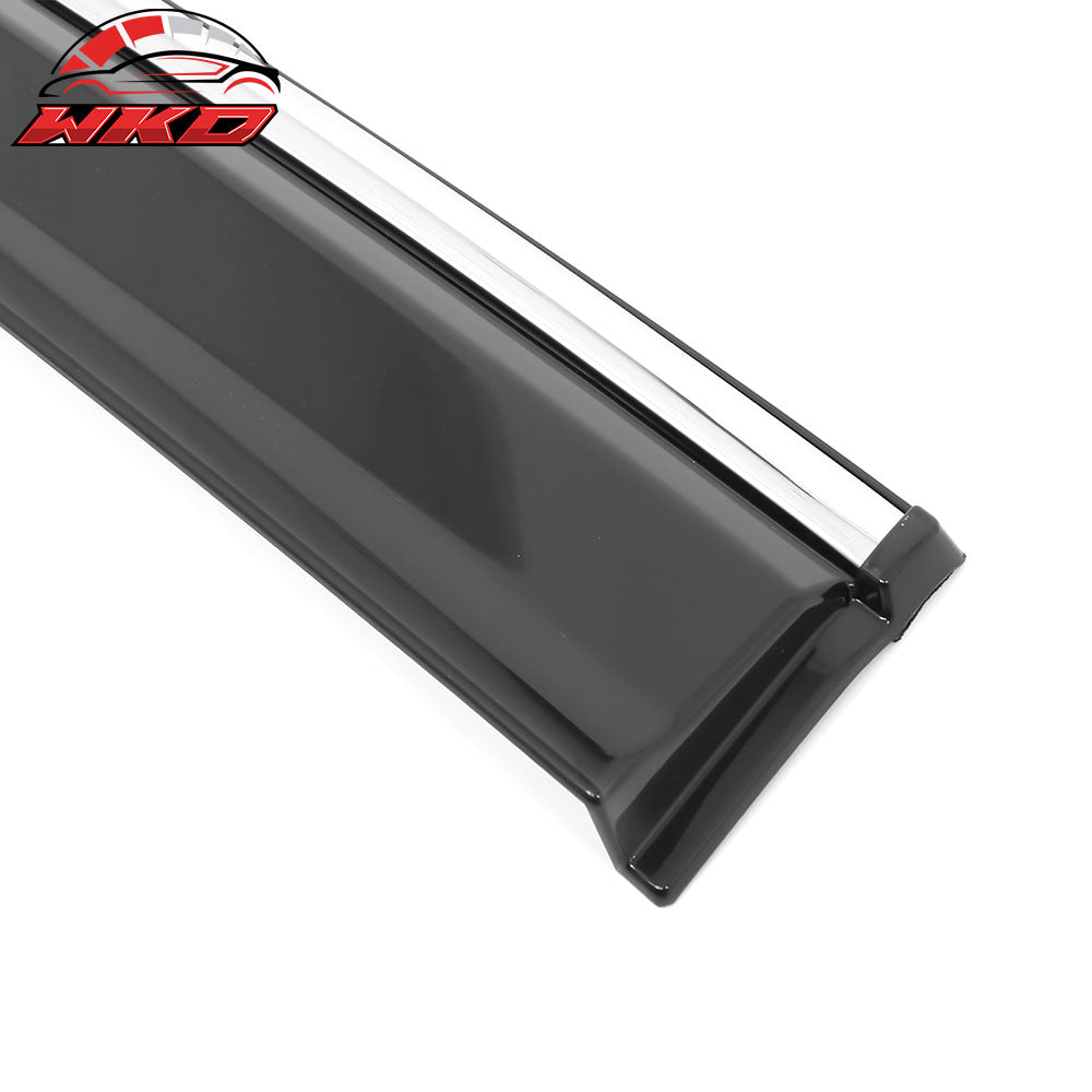 Fits 18-25 Honda Accord Window Visors Vent Rain Sun Guards W/Chrome Trim Tape-On
