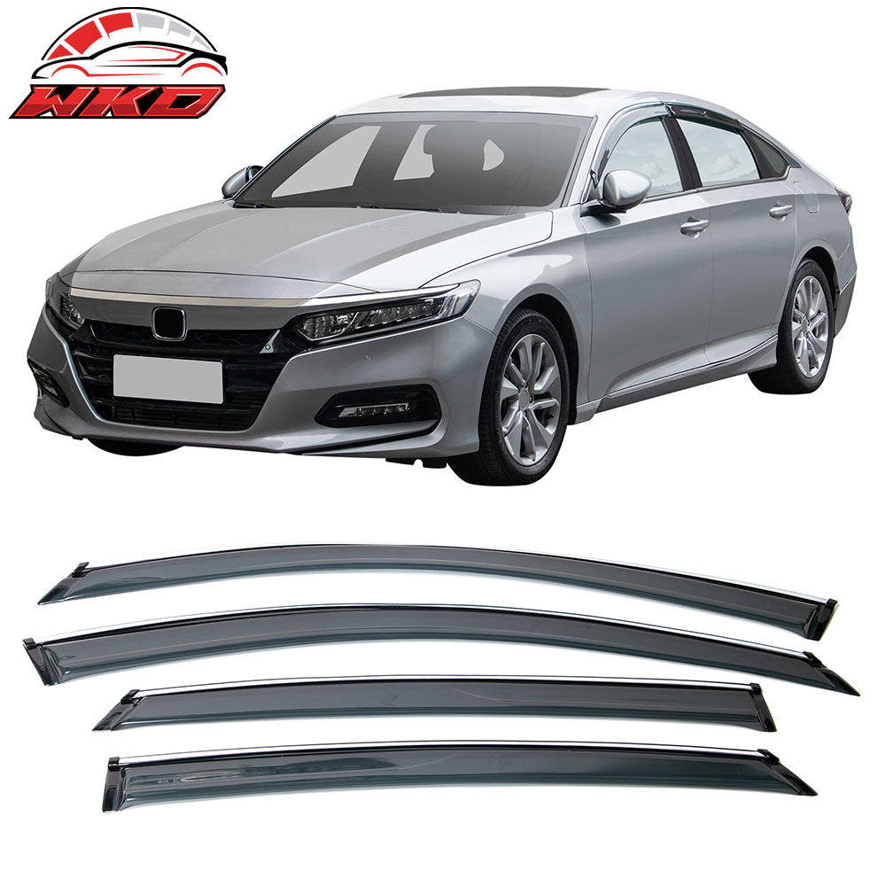 Wholesale 18-25 Honda Accord Sedan OE Style Window Visors w/ Chrome Trim Acrylic 4Pc