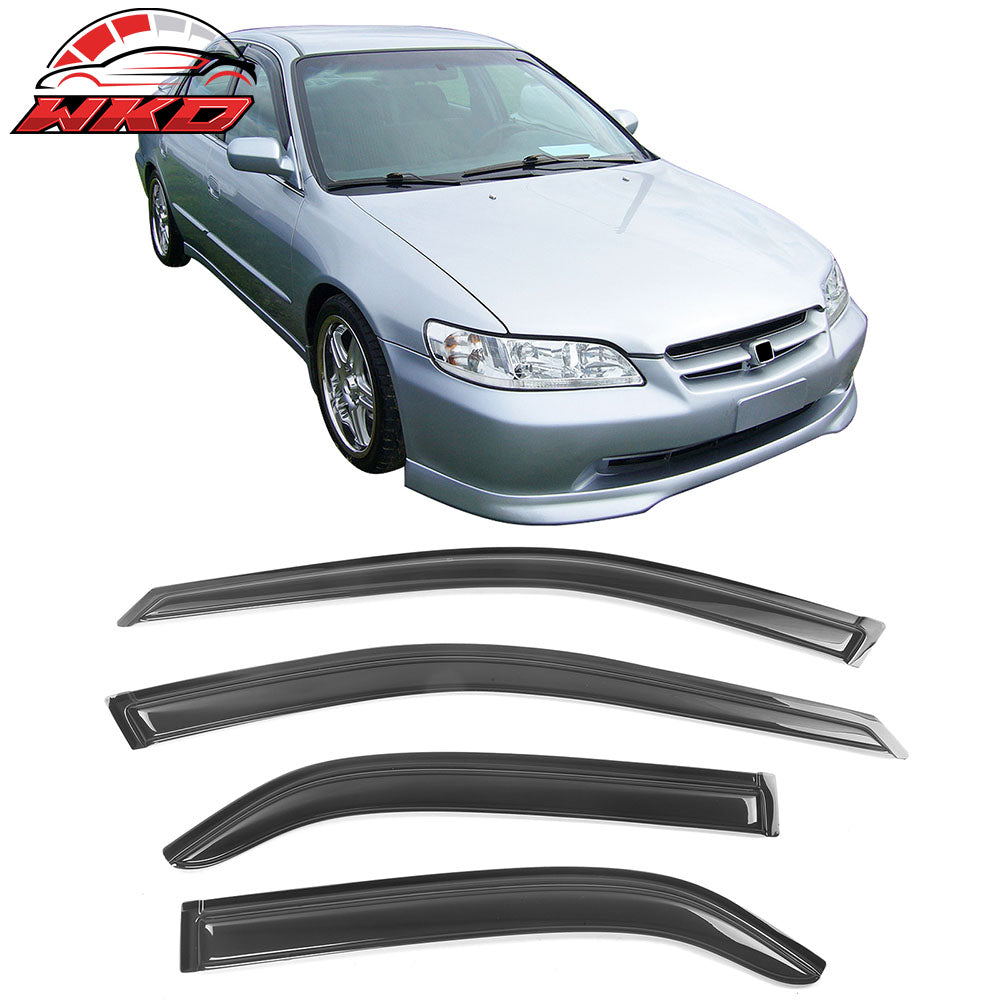 Fits 98-02 Honda Accord 4DR Window Visors Acrylic Sun Rain Guard 4PC Vent Shield