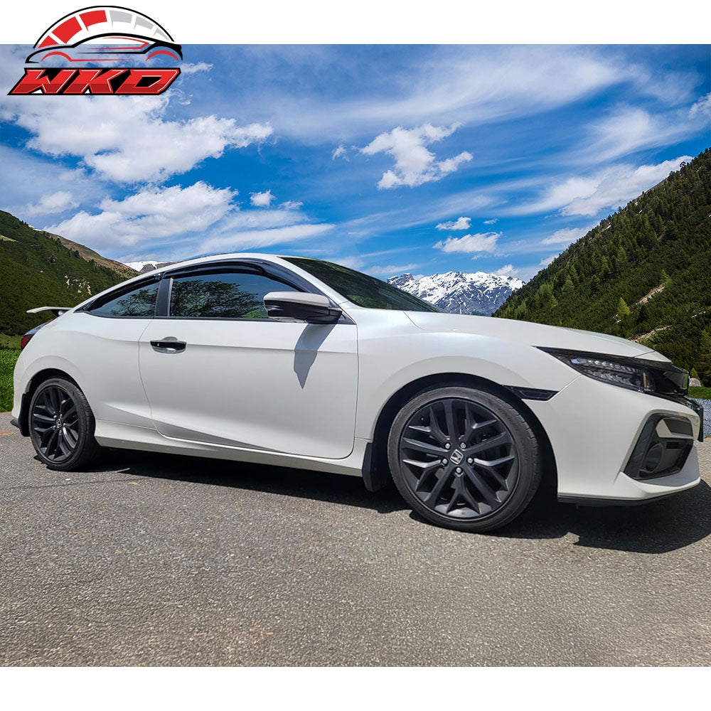 Fits 16-20 Honda Civic Coupe Mugen Style Window Visors Rain Deflectors Tape-On