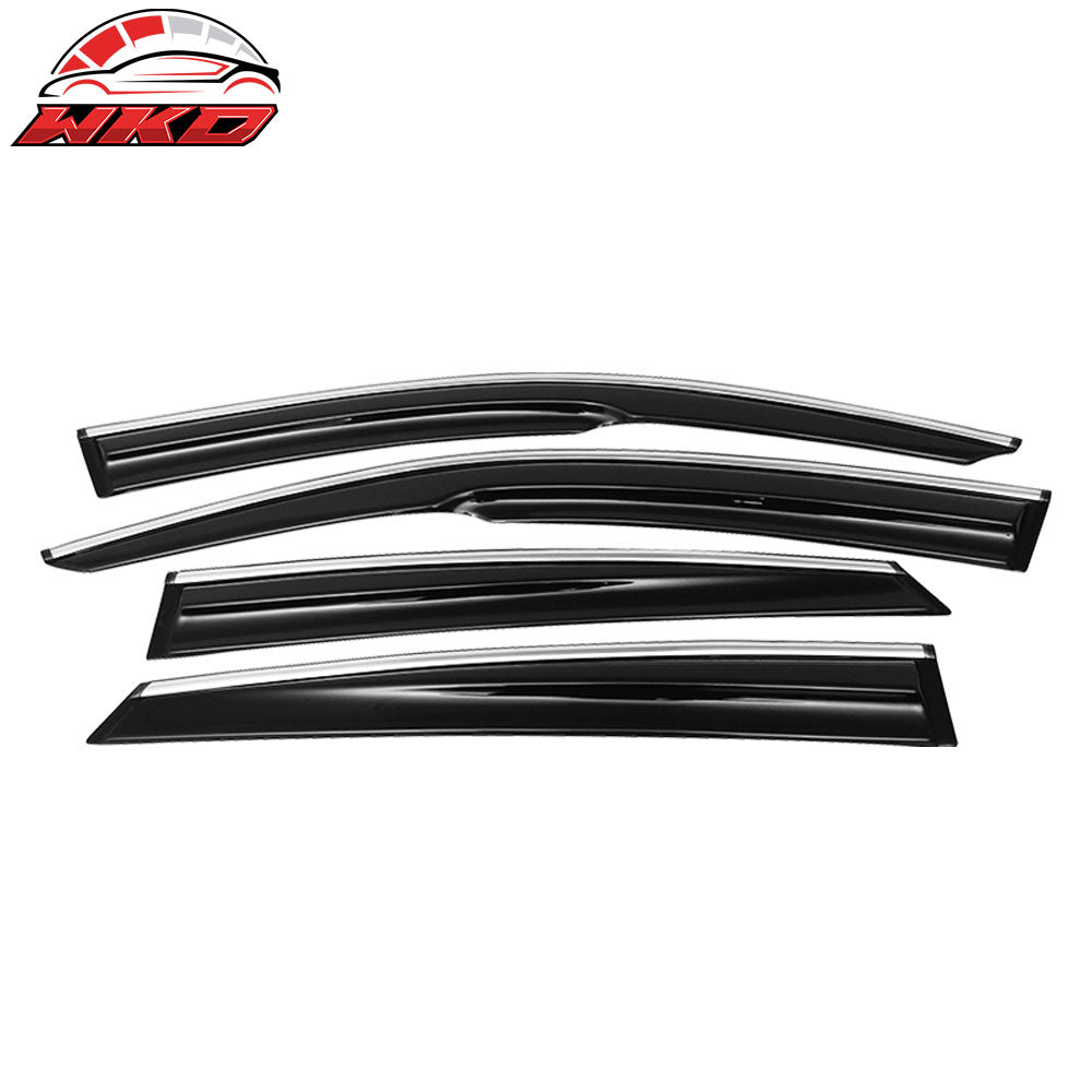 Wholesale 2016-2021 Honda Civic Sedan Smoke Chrome Mugen Window Visors Acylic - Bulk Orders & Dealer Pricing Available