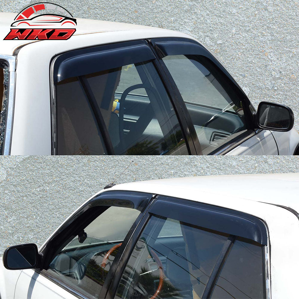 Fits 88-91 Honda Civic Sedan 4PCS Tape On Window Visors Vent Rain Sun Guards PC