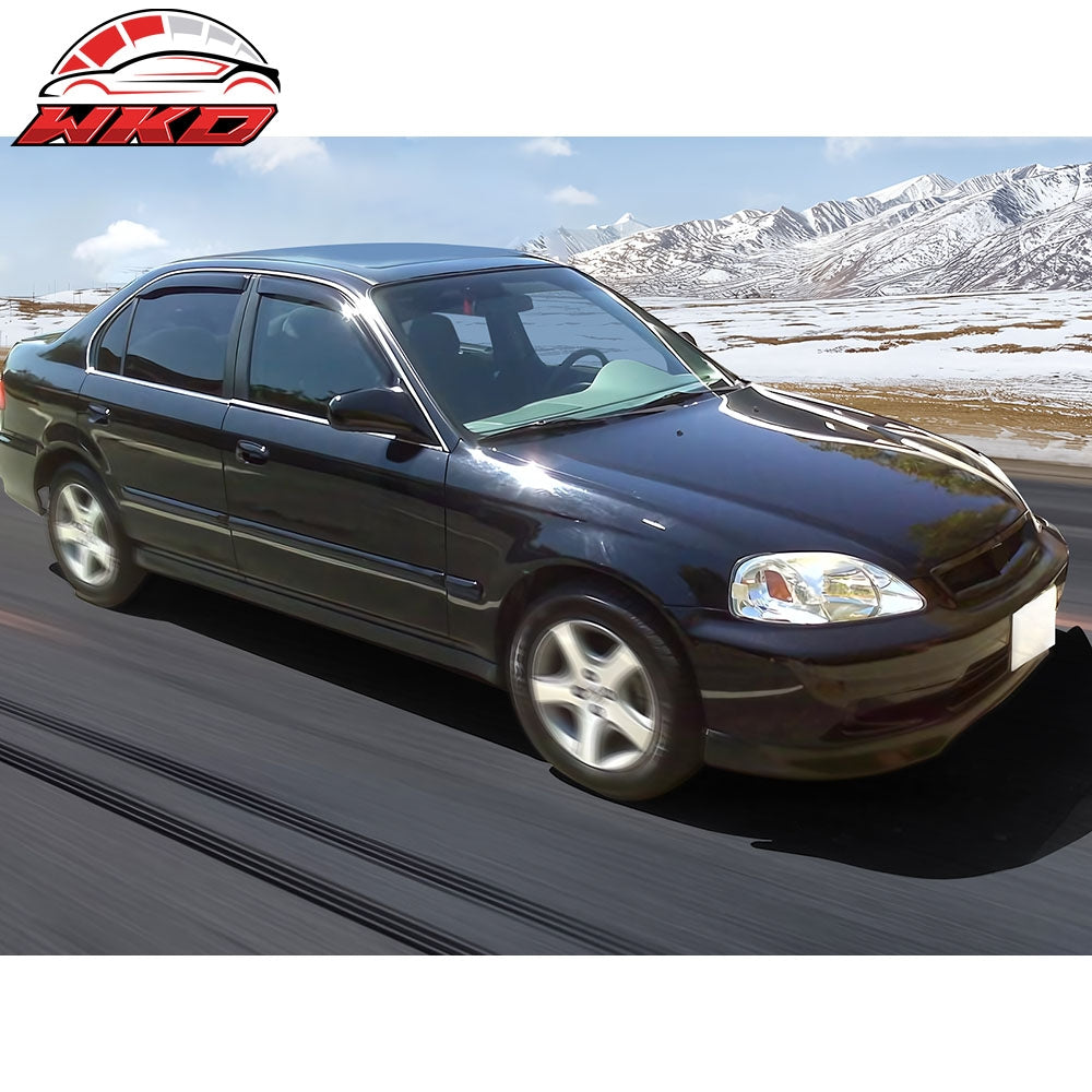 Fits 96-00 Honda Civic Sedan Window Visors Sun Rain Guard Deflector Acrylic 4PC