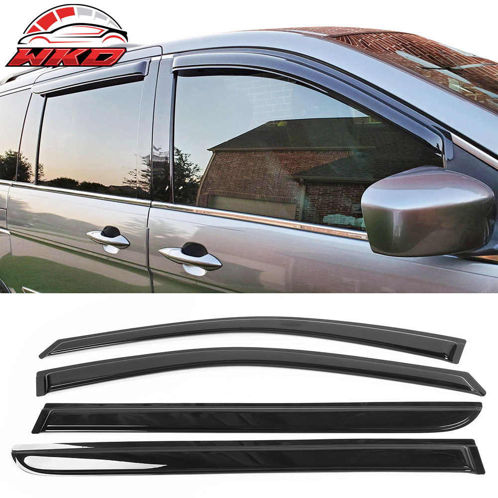 Fits 08-10 Honda Odyssey Slim Style Window Visors Acrylic Rain Guard Tape-On 4PC