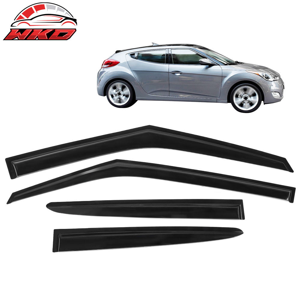 Fits 11-18 Hyundai Veloster Window Visors Acrylic Sun Guard Rain Deflector 4PC