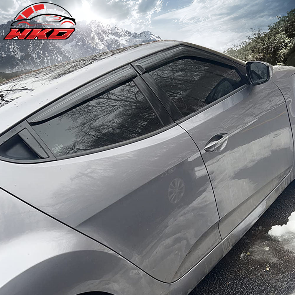 Fits 11-18 Hyundai Veloster Window Visors Acrylic Sun Guard Rain Deflector 4PC