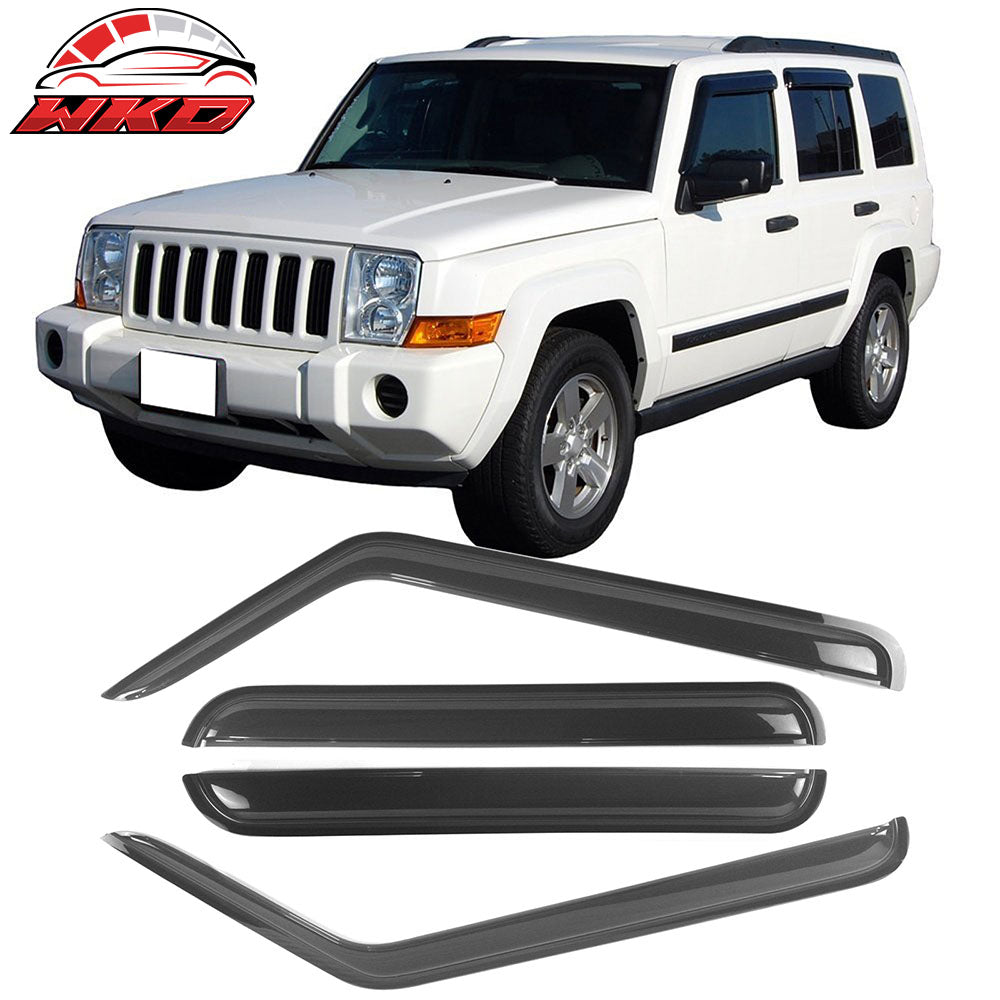 Fits 06-10 Jeep Commander Acrylic Window Visors Vent Rain Guard Wind Deflector
