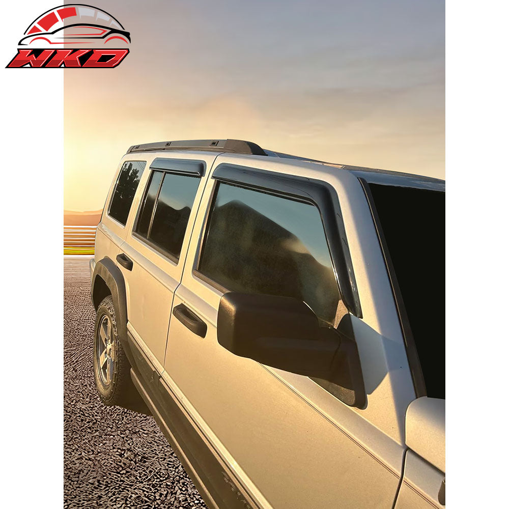 Fits 06-10 Jeep Commander Acrylic Window Visors Vent Rain Guard Wind Deflector