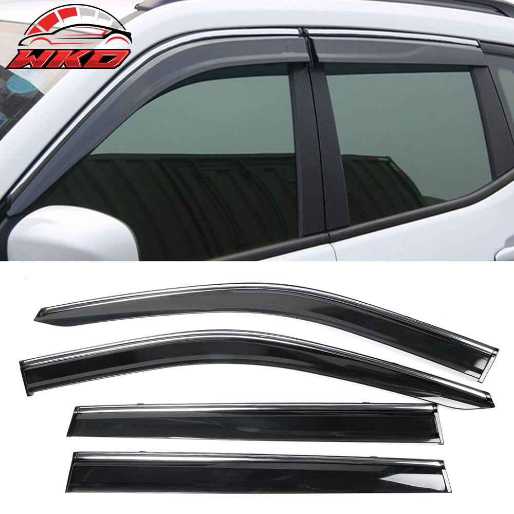 Wholesale 2017-2025 Jeep Compass Smoke Chrome Window Visors Guard Polycarbonate - Bulk Orders & Dealer Pricing Available
