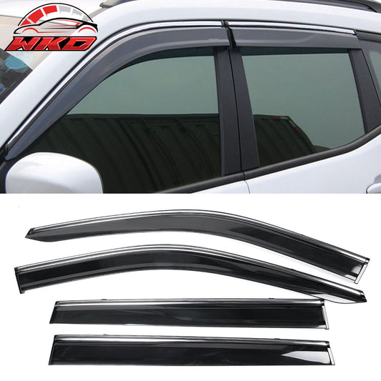 Wholesale 2017-2025 Jeep Compass Smoke Chrome Window Visors Guard Polycarbonate - Bulk Orders & Dealer Pricing Available