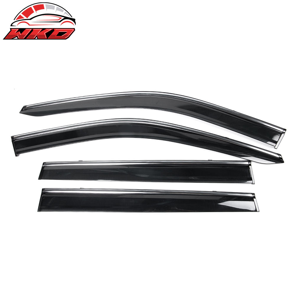 Fits 17-25 Jeep Compass MP Window Visors Vent Rain Guards W/Chrome Trim PC 4PCS