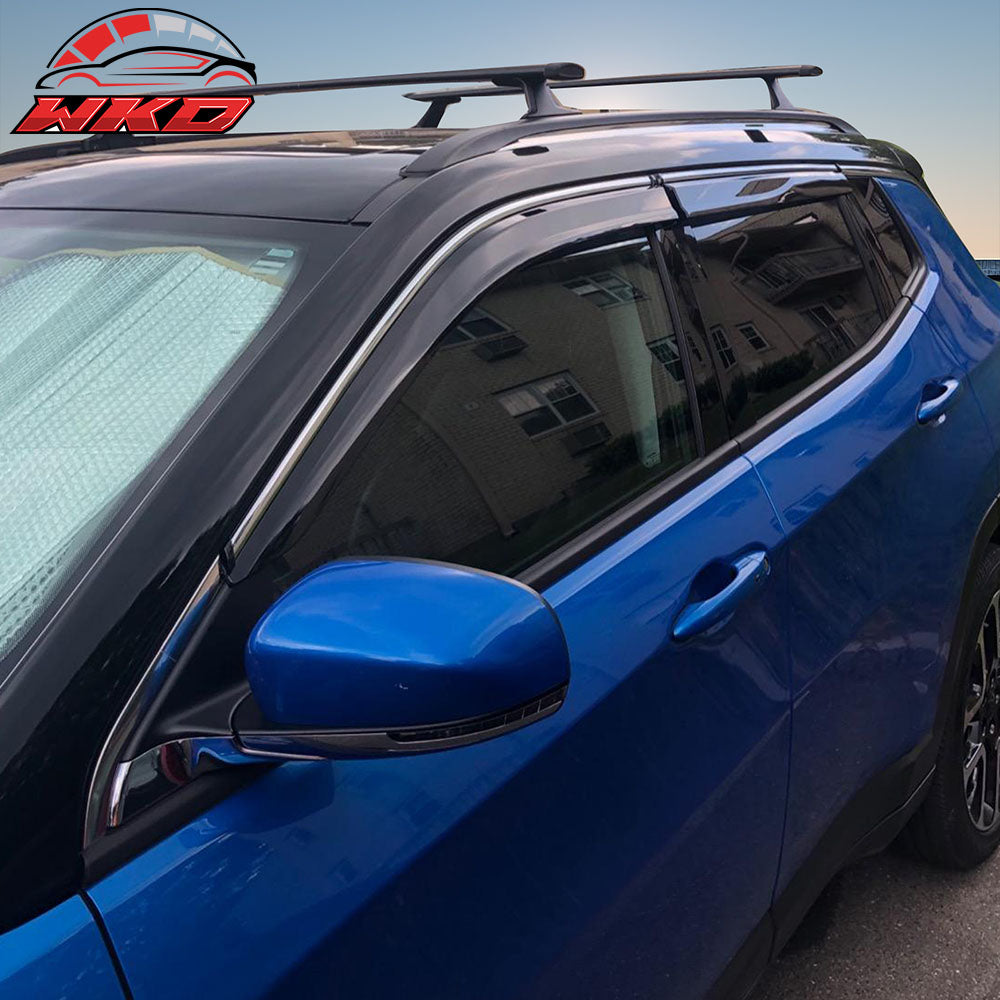 Fits 17-25 Jeep Compass MP Window Visors Vent Rain Guards W/Chrome Trim PC 4PCS