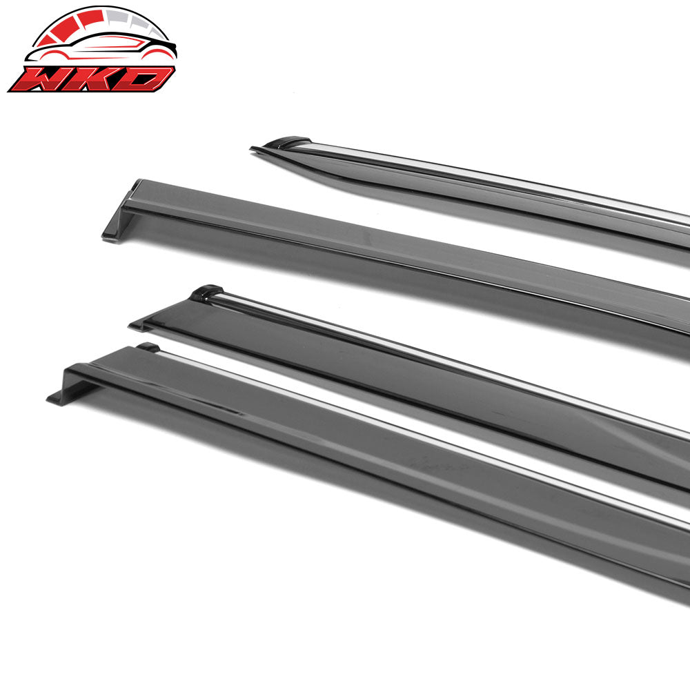 Fits 17-25 Jeep Compass MP Window Visors Vent Rain Guards W/Chrome Trim PC 4PCS