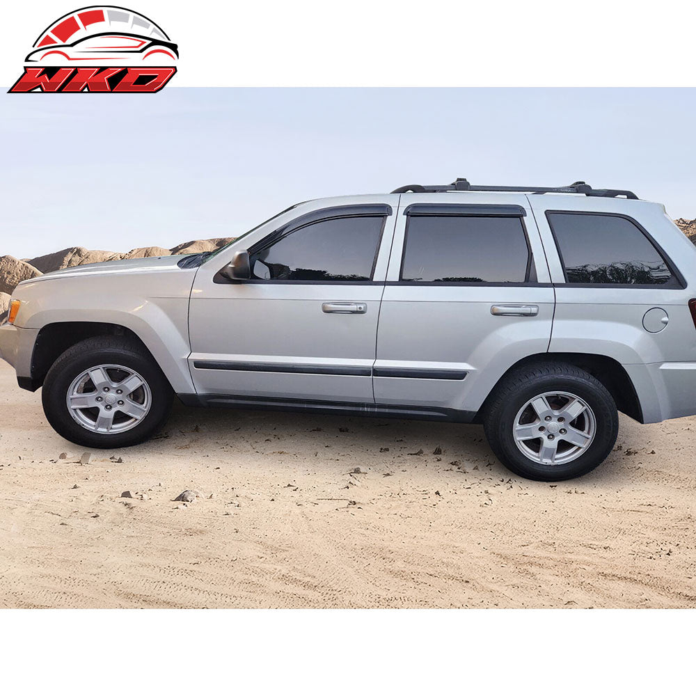 Fits 05-10 Jeep Grand Cherokee Acrylic Slim Style Window Visor 4PC Rain Guard