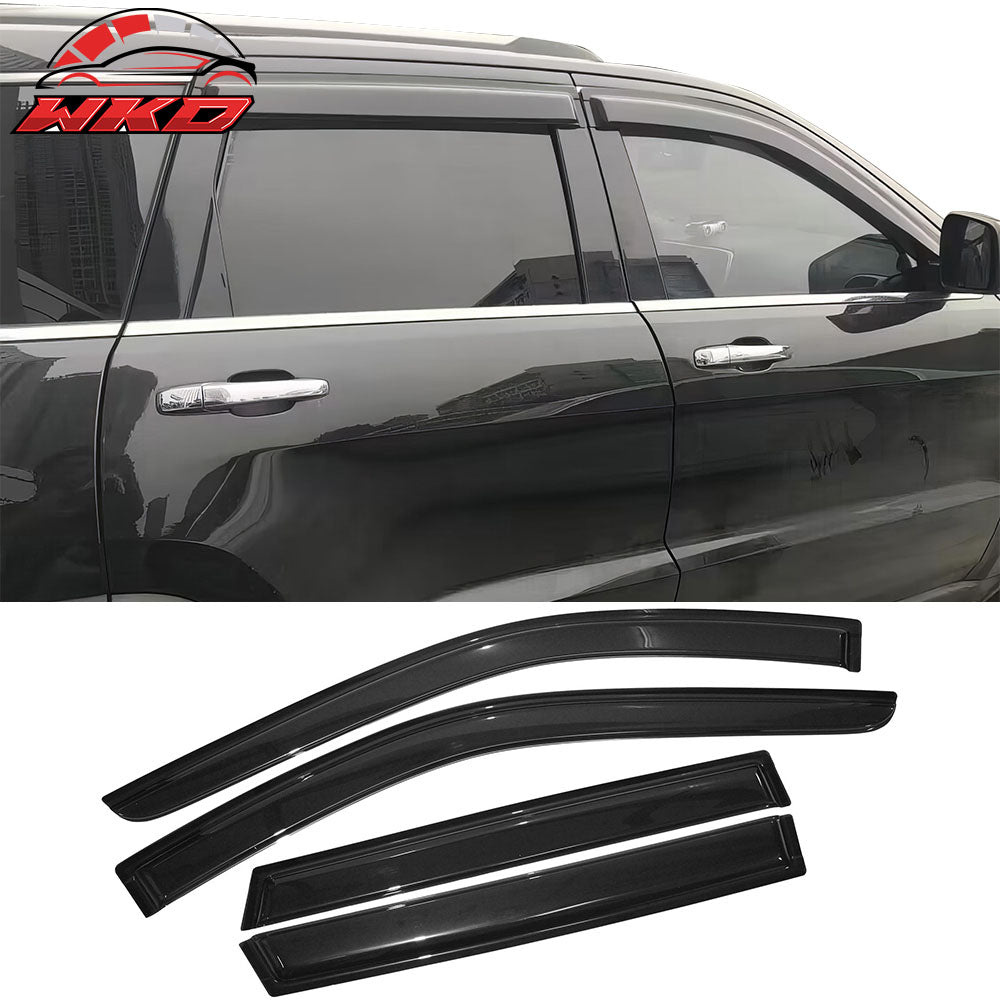 Fits 11-21 Jeep Grand Cherokee WK2 Acrylic 4PCS Window Visors Vent Guard Tape-On