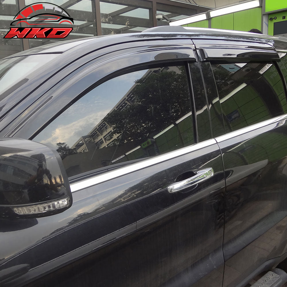 Fits 11-21 Jeep Grand Cherokee WK2 Acrylic 4PCS Window Visors Vent Guard Tape-On