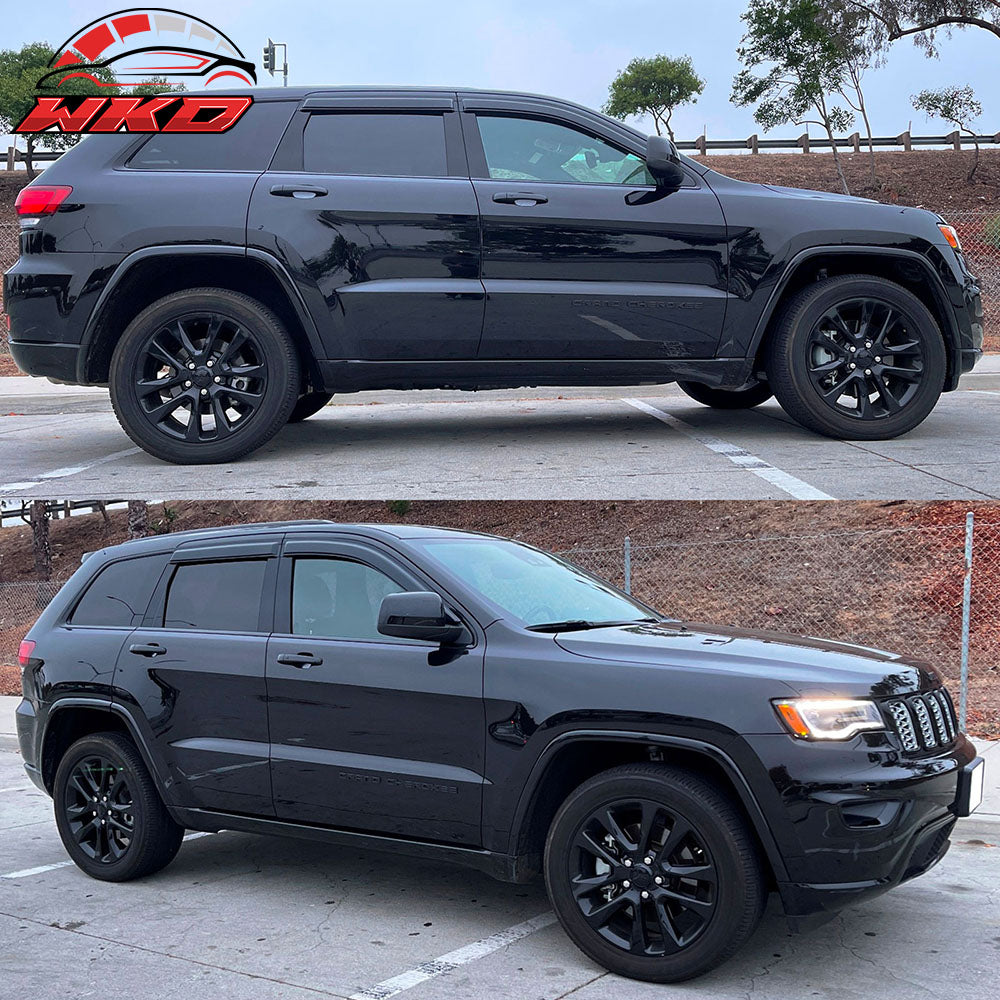 Fits 11-21 Jeep Grand Cherokee WK2 Acrylic 4PCS Window Visors Vent Guard Tape-On