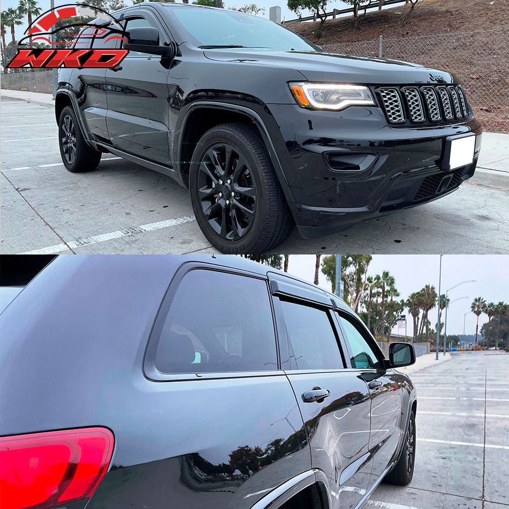 Fits 11-21 Jeep Grand Cherokee WK2 Acrylic 4PCS Window Visors Vent Guard Tape-On