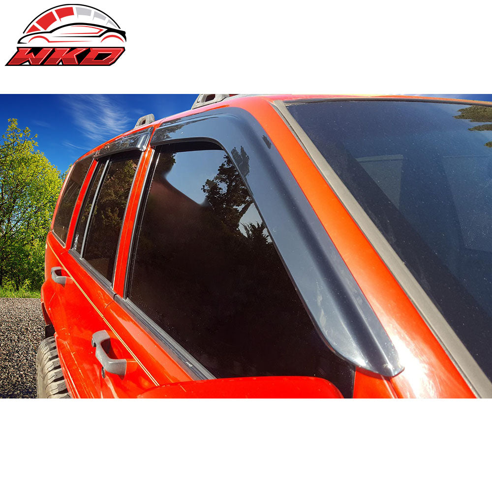 Fits 93-98 Jeep Grand Cherokee Acrylic 4PCS Window Visors Vent Rain Guard