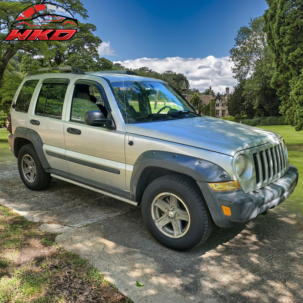 Fits 02-07 Jeep Liberty KJ 4PCS Window Visors Rain Sun Guard Deflectors Tape-On