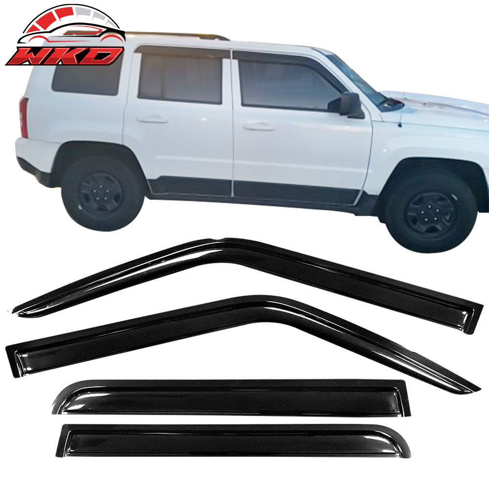Fits 07-18 Jeep Patriot Window Visors Acrylic Sun Guard Rain Deflector 4Pc Set