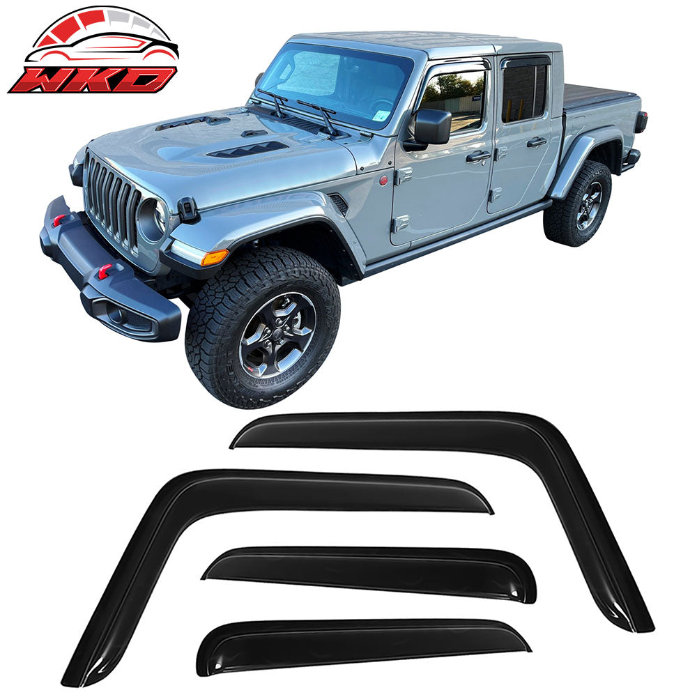 Fits 07-23 Jeep Wrangler 20-23 Gladiator Window Visor Sun Rain Guards Vent Shade