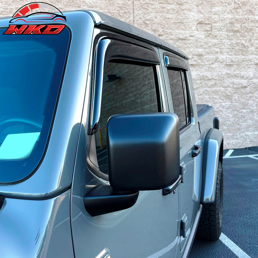 Fits 07-23 Jeep Wrangler 20-23 Gladiator Window Visor Sun Rain Guards Vent Shade