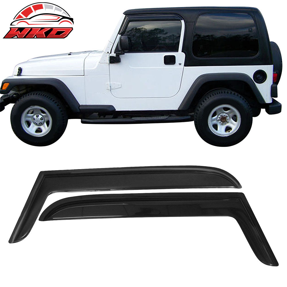 Fits 97-06 Jeep Wrangler TJ Window Visor Vent Rain Guard Sun Deflectors Tape-On