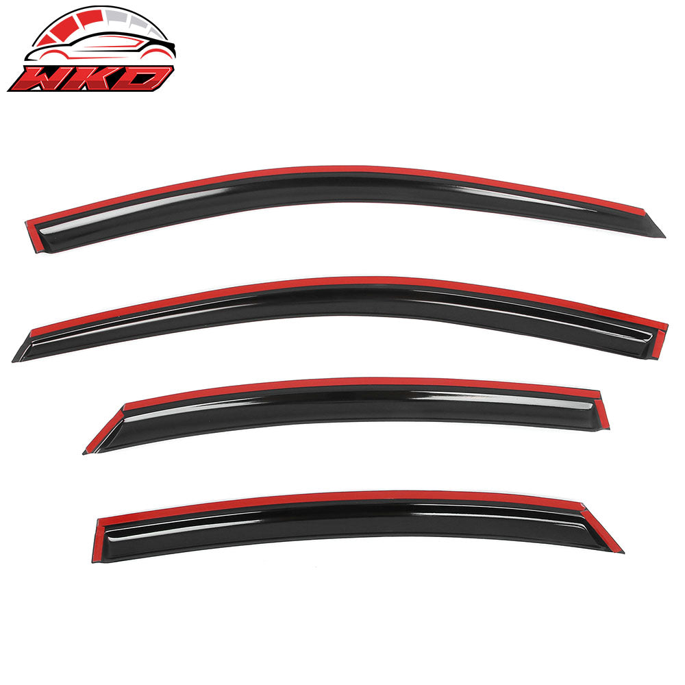 Fits 19-24 Kia Forte Tape on Window Visors Vent Rain Sun Wind Guards Deflectors
