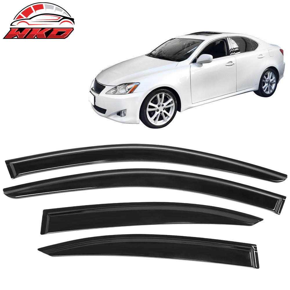 Fits 06-13 Lexus IS250 IS350 08-14 IS F Window Visors Acrylic Sun Rain Guard 4PC
