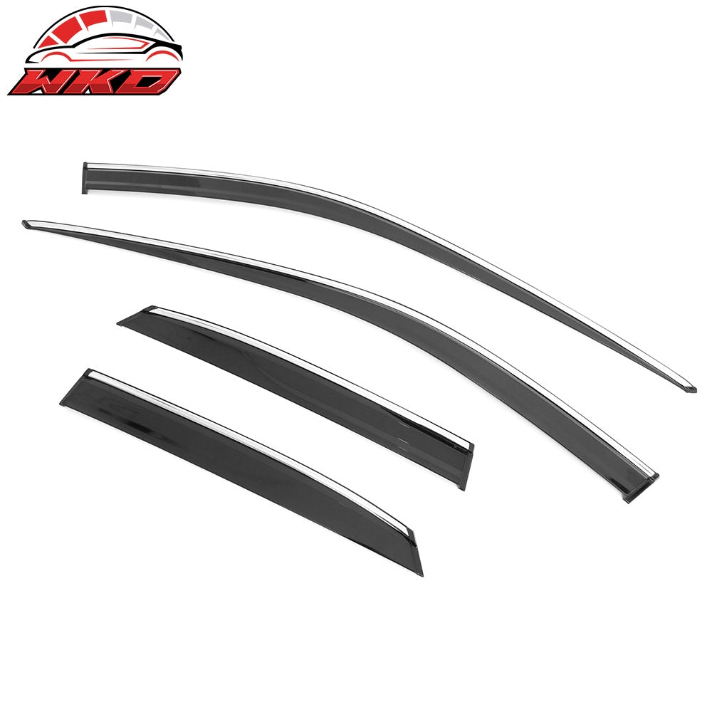 Fits 23-25 Lexus RX350 RX450h Window Visors Acrylic Rain Guards Vent Chrome Trim