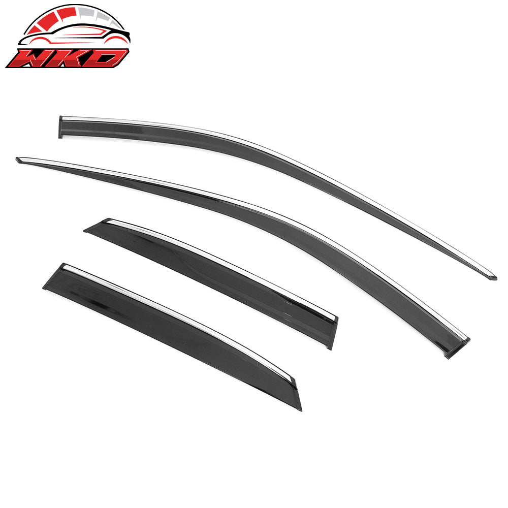 Fits 23-25 Lexus RX350 RX450h Window Visors Acrylic Rain Guards Vent Chrome Trim