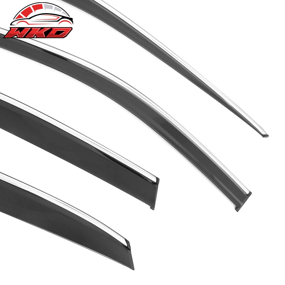 Fits 23-25 Lexus RX350 RX450h Window Visors Acrylic Rain Guards Vent Chrome Trim