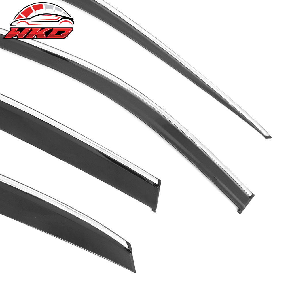 Fits 23-25 Lexus RX350 RX450h Window Visors Acrylic Rain Guards Vent Chrome Trim