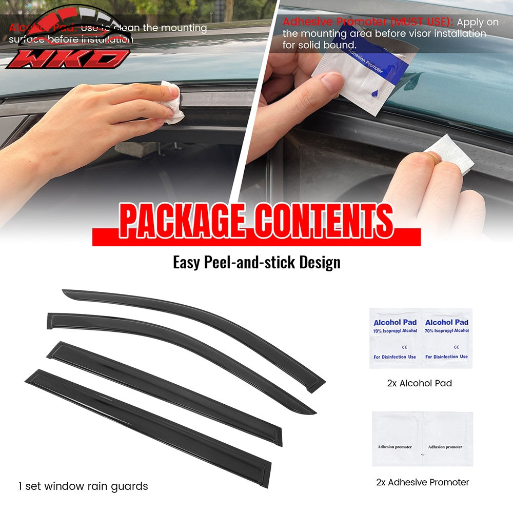 Fits 24-25 Lexus TX350 Toyota Grand Highlander Window Visors Deflectors Tape-On