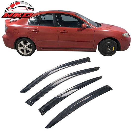 Wholesale 04-09 Mazda 3 Sedan 4Dr Side Window Visors Acrylic Sun Rain Deflector 4PCS